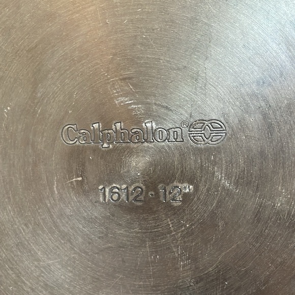 Calphalon 12” Jumbo Deep Sauté Fry Pan #1612 Stainless Hard Anodized Skillet - Picture 8 of 8